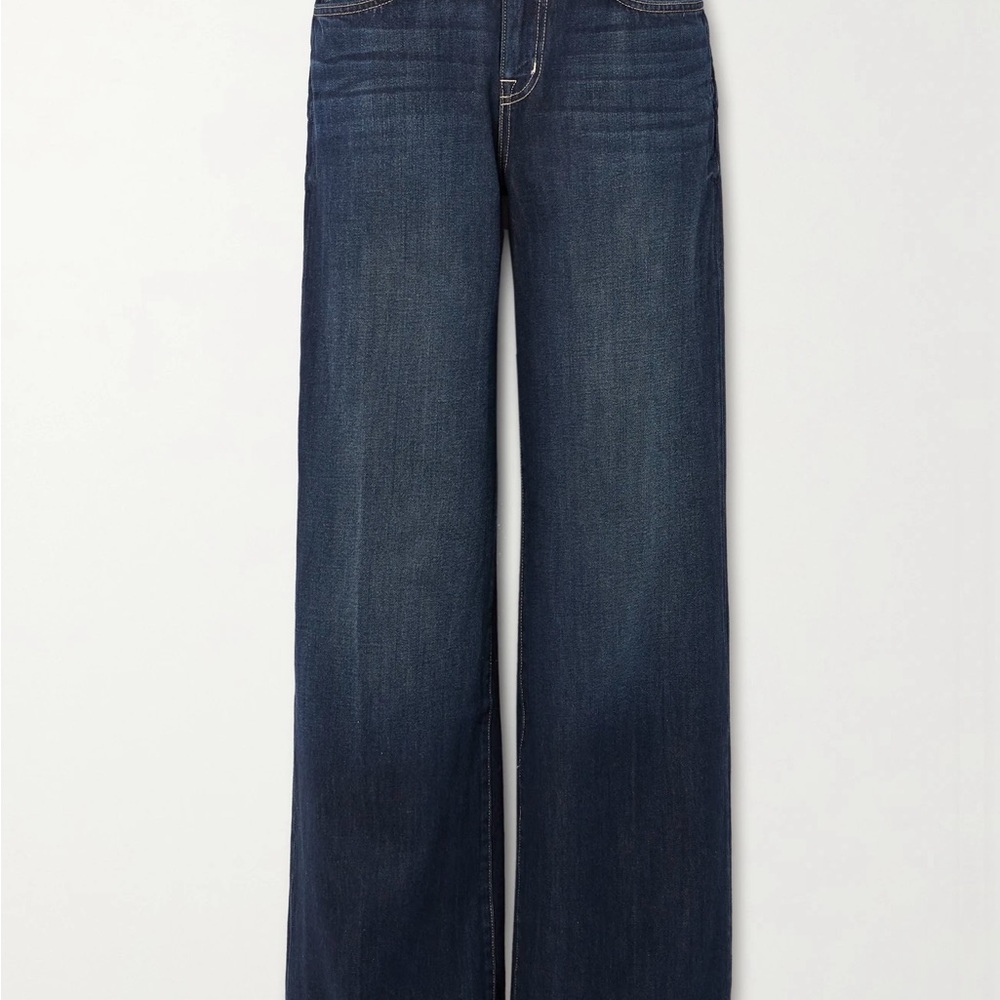 L'AGENCE Dark Indigo Wide Leg Premium Jeans. Size 28.